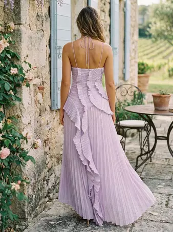 can't escape love chiffon layered ruffle irregular slit maxi dress Amarra 89507 Lace Corset Ruffle Layer Prom Dress Slit Sheer 20 / Periwinkle