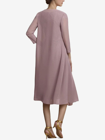 パーティードレス花嫁の母のためのジュエルネック半袖 A ラインレースティーレングスゲストドレス結婚式のための無料カスタマイズ