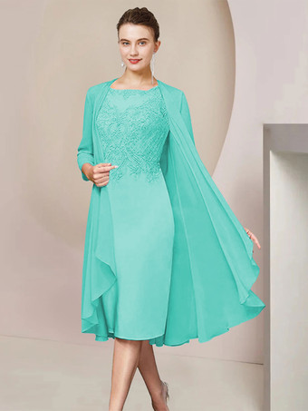 ティールパーティードレス花嫁の母のためのジュエルネック半袖 A ラインレースティーレングスゲストドレス結婚式のための無料カスタマイズ
