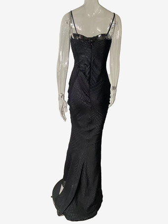 Vestido largo de cola de pez con cuello vuelto y estampado animal para mujer 2026