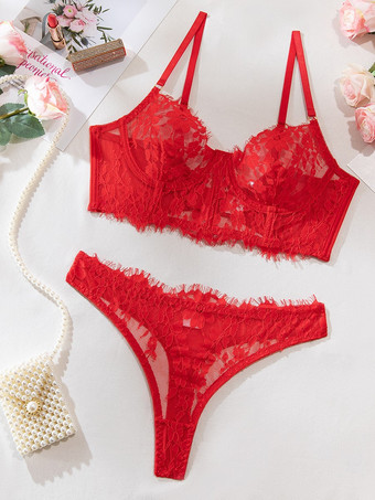 Brautwäsche Schwarzer Damen-BH mit Blumenmuster und Spitze 2-teiliges Dessous-Set Nachtwäsche Netz-Nachthemd