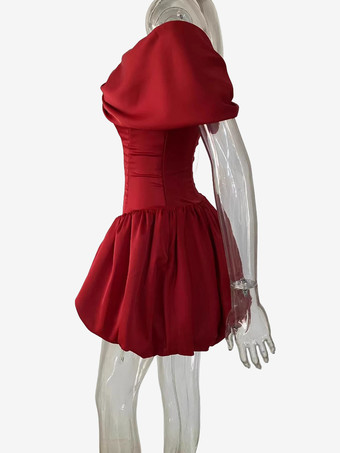 Mini abito da festa con corsetto scollo a V profondo e spalle scoperte per donna 2026