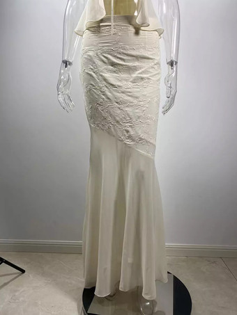 刺繍入りノースリーブトップスとアシンメトリーマーメイドスカートの2ピースセット（レディース）2026