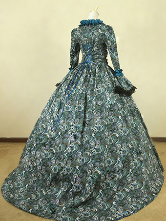 中世 ドレス 宮廷ドレス 女性用 プリンセス 貴族ドレス レッド 長袖 バロック風 パーティー レトロ ヨーロッパ 宮廷風 中世 ドレス・貴族ドレス バーガンディ