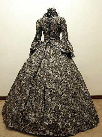 中世 ドレス 宮廷ドレス 女性用 プリンセス 貴族ドレス レッド 長袖 バロック風 パーティー レトロ ヨーロッパ 宮廷風 中世 ドレス・貴族ドレス バーガンディ