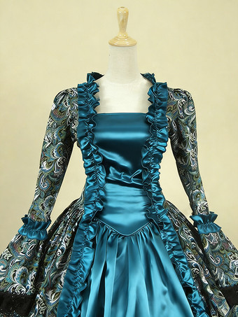 中世 ドレス 宮廷ドレス 女性用 プリンセス 貴族ドレス レッド 長袖 バロック風 パーティー レトロ ヨーロッパ 宮廷風 中世 ドレス・貴族ドレス バーガンディ