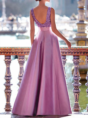 Ballkleid V-Ausschnitt A-Linie Ärmellos Partykleider