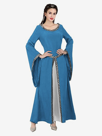 azul Disfraces retro negros para mujer vestido elegante para baile de máscaras Borgoña