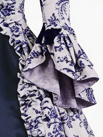 プリンセス 宮廷ドレス 女性用 貴族ドレス 中世 ドレス レッド 長袖 コットン サテン 祝日 ドレス バロック風 中世 ドレス・貴族ドレス ヨーロッパ 宮廷風 レトロ バーガンディ