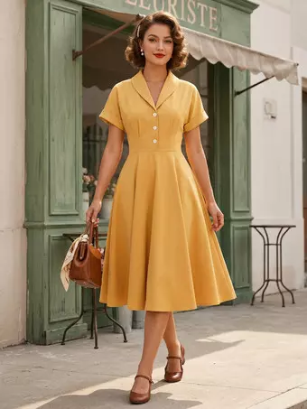 retro yellow dress Hand Dyed Pale Yellow Silk Dress Eveliina Vintage