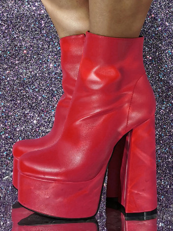 メンズセクシーブーツ ラウンドトゥ チャンキーヒール ブーティ