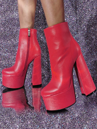 メンズセクシーブーツ ラウンドトゥ チャンキーヒール ブーティ