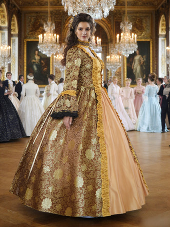 Déguisement Vintage Robe Noire Gothique Rétro Soirée costumes Marie-Antoinette Imprimé