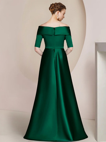 Robe de soirée pour mère de la mariée épaules dénudées demi-manches robes d'invitées sirène pour mariage