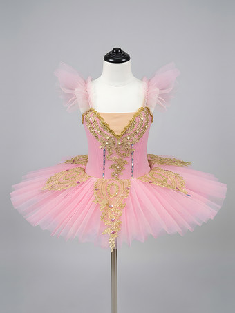 ピンクバレエ ダンス衣装 ピンク 女の子 子供 バレリーナ ライクラスパンデックス ドレス ドレス ダンスウェア