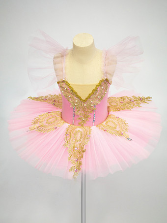 バレエ ダンス衣装 ピンク 女の子 子供 バレリーナ ライクラスパンデックス ドレス ドレス ダンスウェア