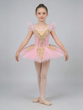 バレエ ダンス衣装 ピンク 女の子 子供 バレリーナ ライクラスパンデックス ドレス ドレス ダンスウェア