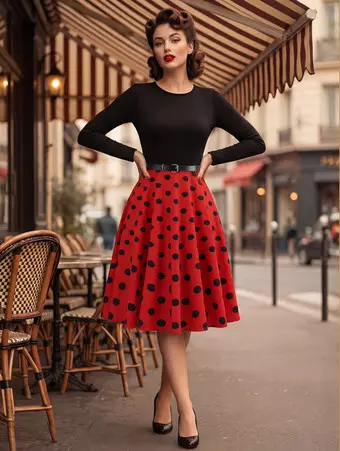knee length dresses for ladies Lovella Red Polka Dot Maxi Dress main image 0