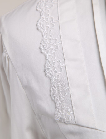 ロリータブラウス　シャツ　ロリィタ　白　コットン　ゴスロリ　クラロリ　甘ロリ　クラシック　ゴシック　お茶会　イベント　入学式　卒業式　アウトドア　デート