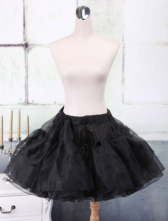 Lolitashow Black Organza A-line Lolita Petticoat