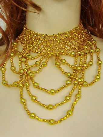 Necklace Belly Dance Costume Gold Circular Beading Plastic Women's Bollywood Dance Jewelery