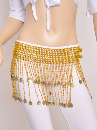 Ceinture de danse orientale plastique d'or avec perle et chaîne Déguisements Halloween