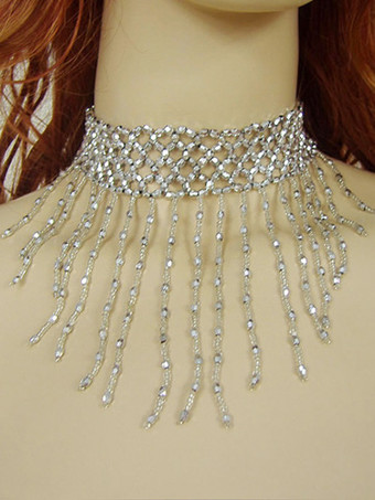 Faschingskostüm Bauchtanze Halskette aus Kunststoff in Silber
