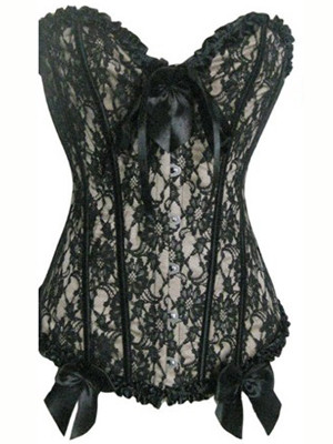 ピュータービスチェ ブライダルインナー お花嫁インナー Tバック含まず 編み上げタイプ コスプレ コスチューム セクシーランジェリー リボン レースアップ オーバーバストコルセット