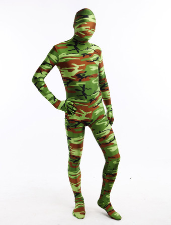 Morph Suit Army Green Camouflage Lycra Spandex Zentai Suit Unisex Full Body  Suit