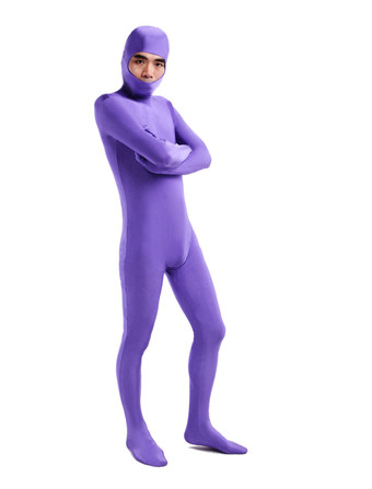 全身タイツ　パープルタイツ　ピュア　透明人間　ニンジャ　舞台　演劇　仮装　変装　パーティー衣装　イベント　宴会　コスチューム