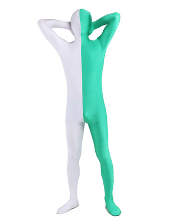 Morph Suit White Lycra Spandex Catsuit with Face Opened Unisex