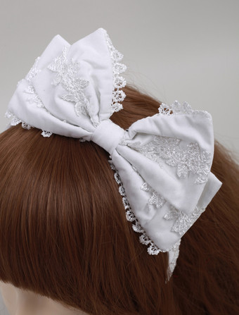 Coiffe Lolita coton doux avec dentelles blanches Déguisements Halloween