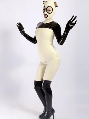 Latex jumpsuit inflatable breasts Sexy Catsuit Unisex Bodysuit