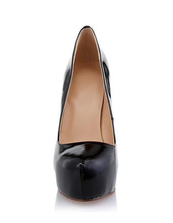 パンプス ピンヒール 厚底 プラットフォーム 14cm 靴の甲の素材：パテント PU ブラック シューズ 2.5cm レディース靴 パーティー キャバ イベント フォーマル