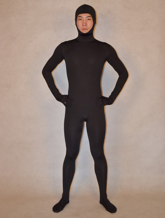 Toussaint Cosplay Costume de zentai noir de face ouverte Déguisements Halloween