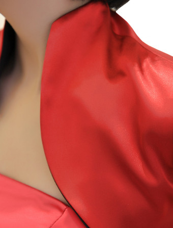 Rouge Satin mariage nuptiale châle ouvert avant mariage veste