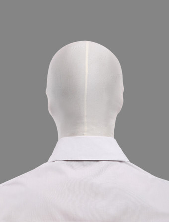 全身タイツアクセサリー　マスク　ホワイト　単色　開口部がない　仮装コスチューム　 ハロウィン