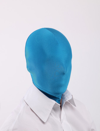 全身タイツアクセサリー　マスク　単色　ブルー　開口部がない　仮装コスチューム　 ハロウィン