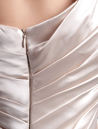 結婚式 母親ドレス 弾性サテン シャンパン ミセスドレス フォーマル ウェディングパーティードレス Aライン ノースリーブ お呼ばれ 謝恩会 成人式 二次会 ワンショルダー 結婚式ドレス ロング丈