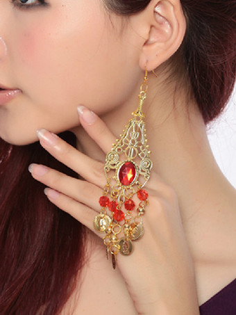 Earrings Belly Dance Costume Gold Hollow Out Fantastic Bollywood Dance Jewelry Accessories
