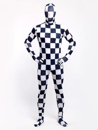 Morph Suit Plaid Zentai Suit Full Body Lycra Spandex Bodysuit - Milanoo.com