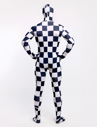 パターニング全身タイツ パターニング全身タイツ　ライクラ・スパンデックス　ユニセックス　ハロウィン　格子縞　大人用　フルボディ　 ハロウィン