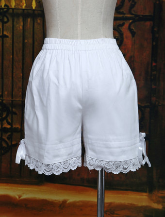 ショートドロワーズ，ホワイト　スウィートドロワーズ　スィート　コットン　大きいサイズ　