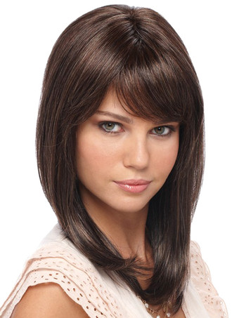 女性のヘアウィッグ2025ライトブラウンショルダー長ストレート合成ウィッグ