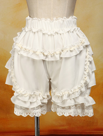 Lolita shorts doux blanc 2024 coton dentelle 