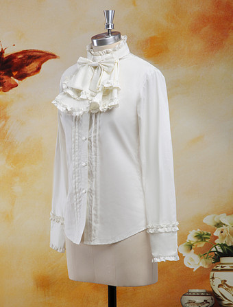 ゴスロリ　ロリータブラウス　シャツ　ロリィタ　シフォン　長袖　クラシック　ゴシック　クラシカル　甘ロリ　クラロリ　お茶会　デート　入学式　卒業式　イベント