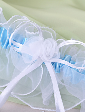 結婚式のブライダル ガーター花弓ポリエステル ガータース トラップ ホワイト