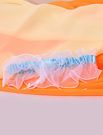 結婚式のブライダル ガーター花弓ポリエステル ガータース トラップ ホワイト