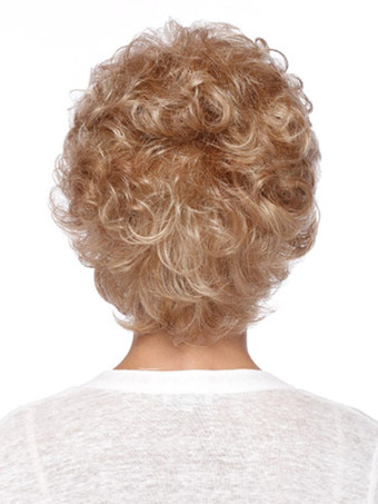 金の耐熱性繊維側の美しい女性の短いかつらの別れ