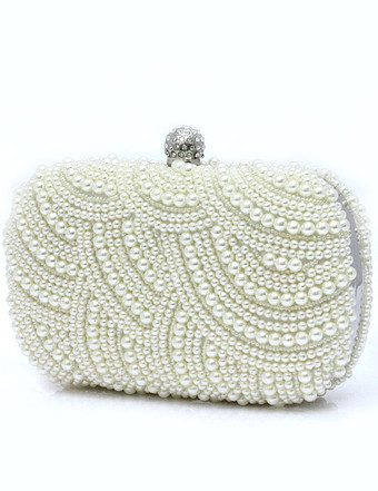 Sac à main de mariée pochette de mariage blanche